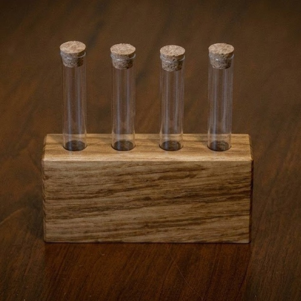 Wood Propagation Station 4 Test Tube Plant Cutting Holder Plant Lover Gift